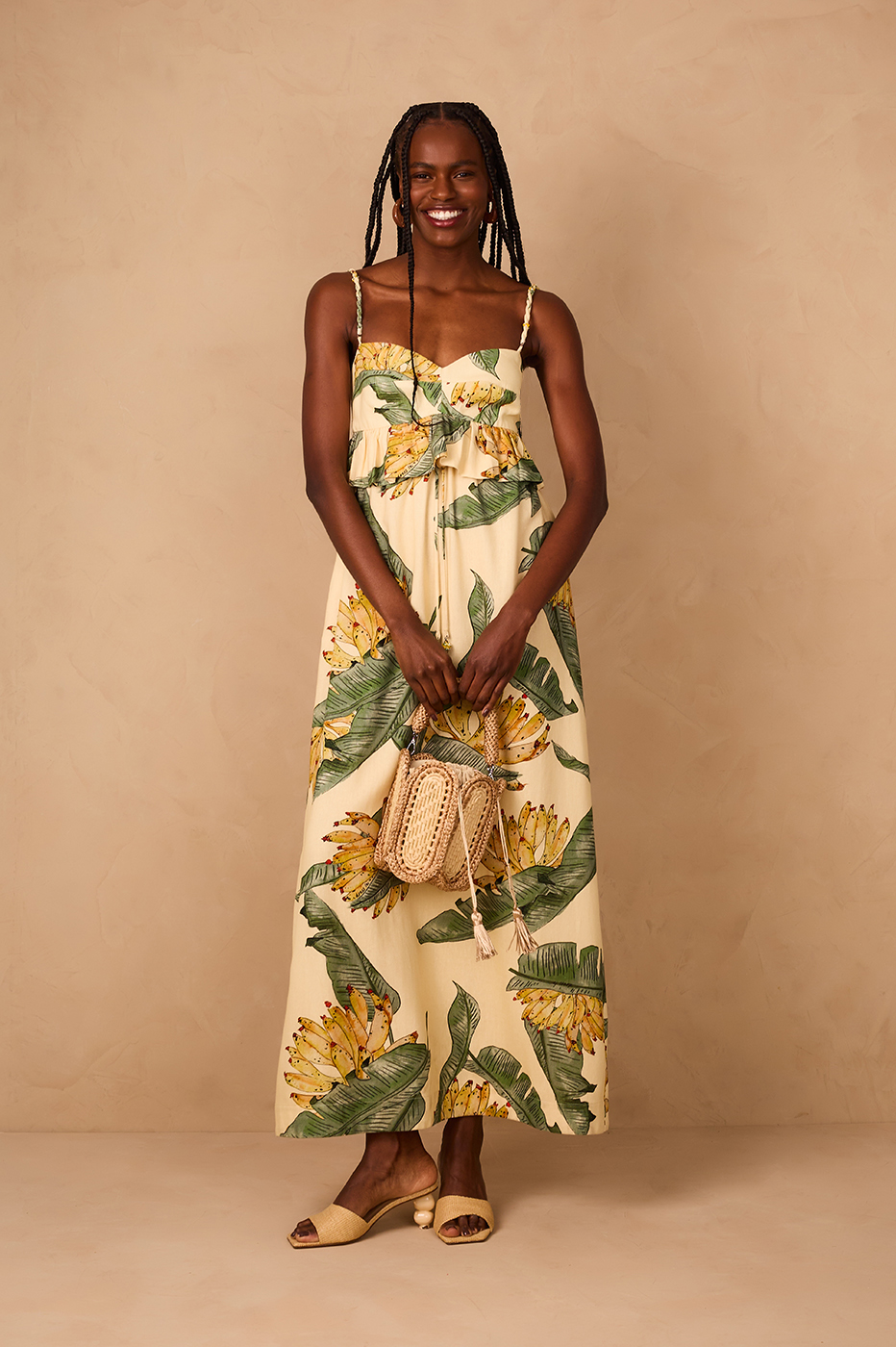 Linen Dress In Paradise Print