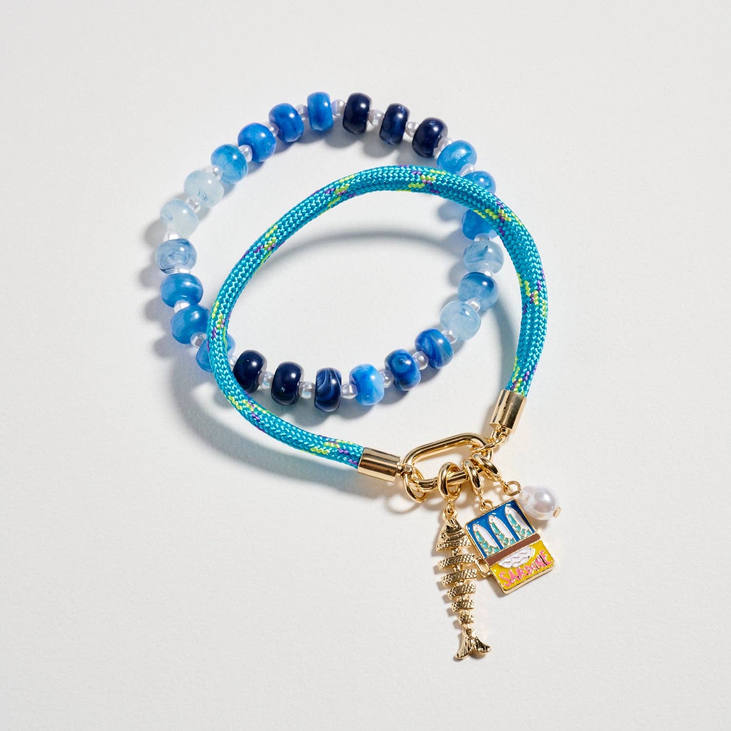 Beaded Rope Charm Bracelet Set | Summer Stack: TQ / ONE