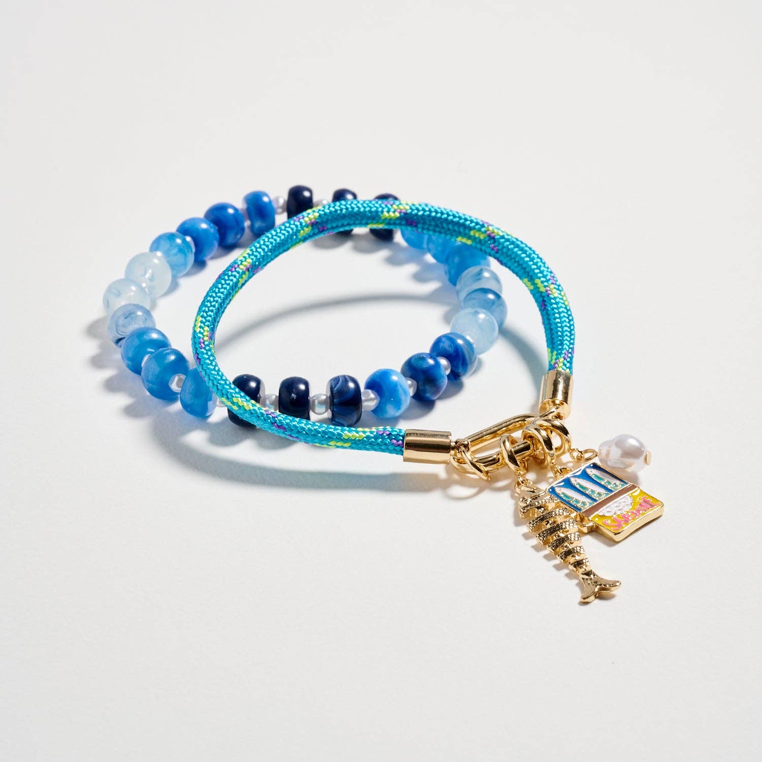 Beaded Rope Charm Bracelet Set | Summer Stack: TQ / ONE