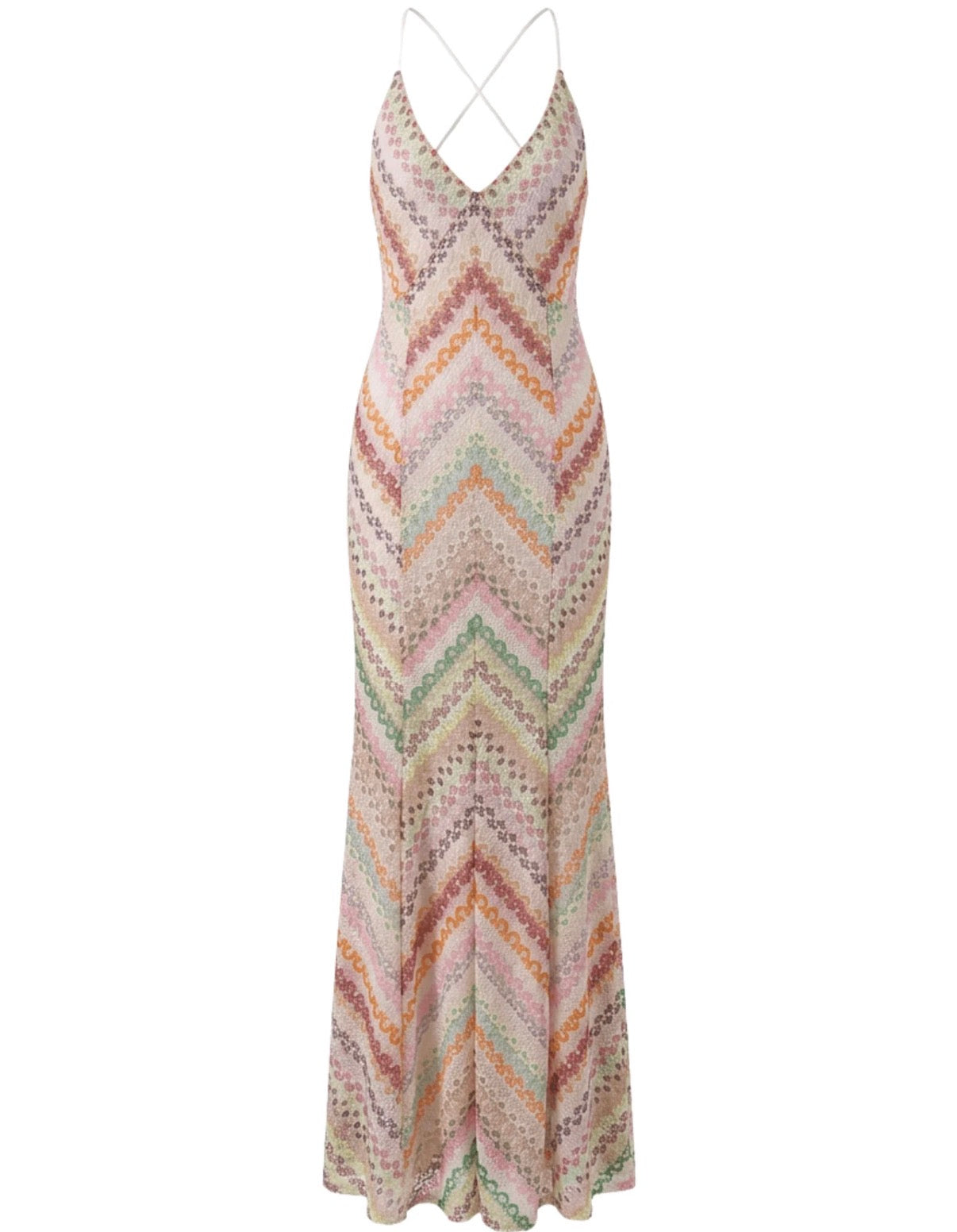 Chevon Pink V neck dress