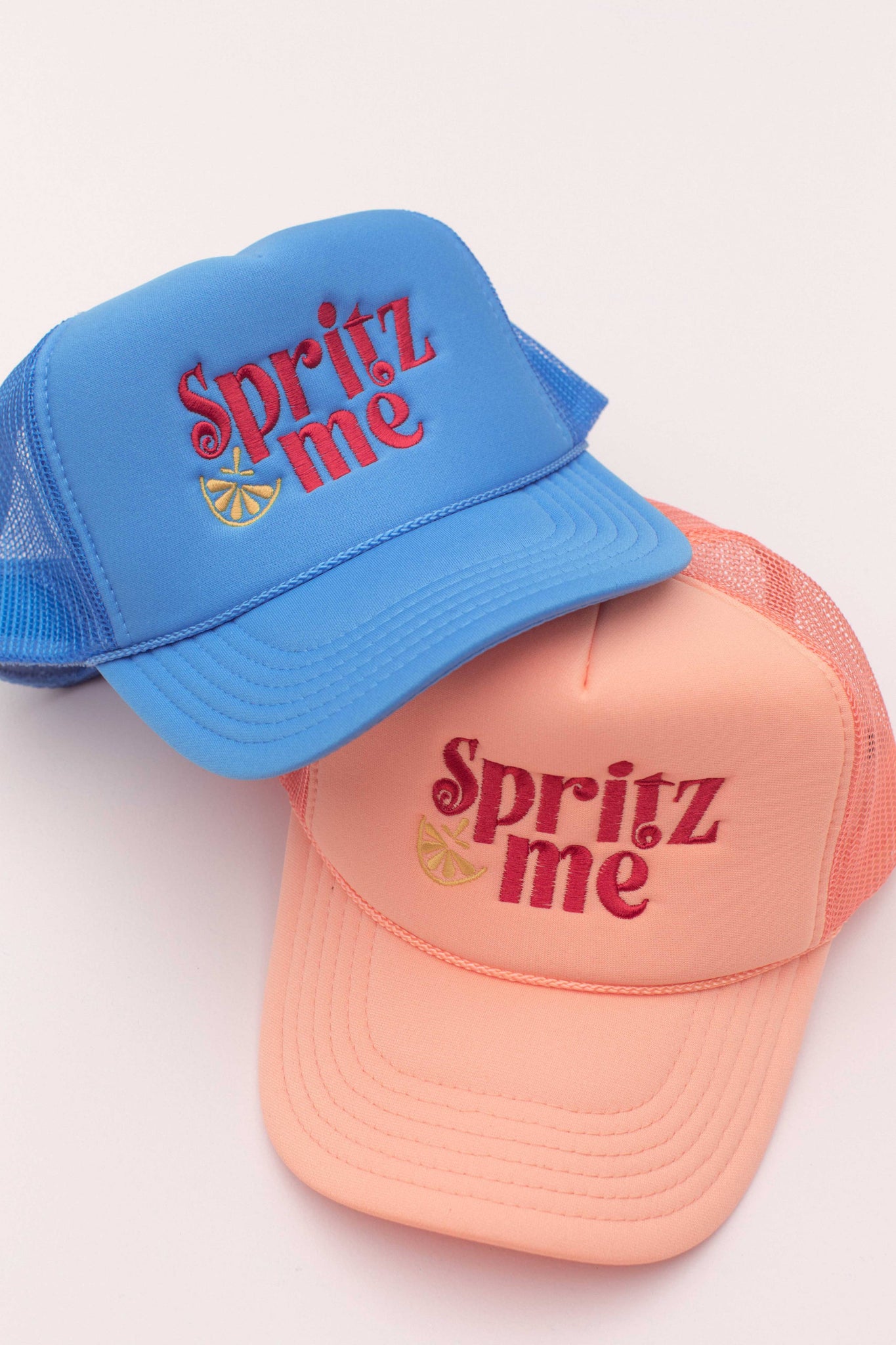 Embroidery Spritz Me Summer Trucker Hat Cap: College Blue