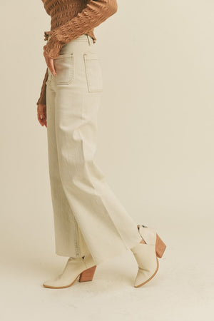 Straight Wide Leg Pant Front Pocket