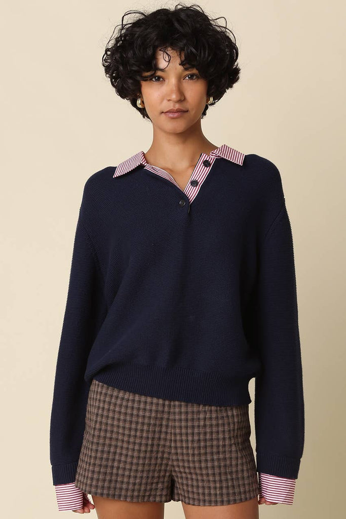 Jill Layered Collar Knit Top