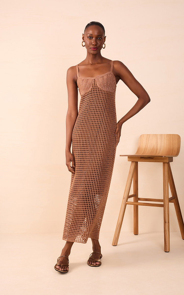 Crochet Shell Midi Dress — s a m & l e x