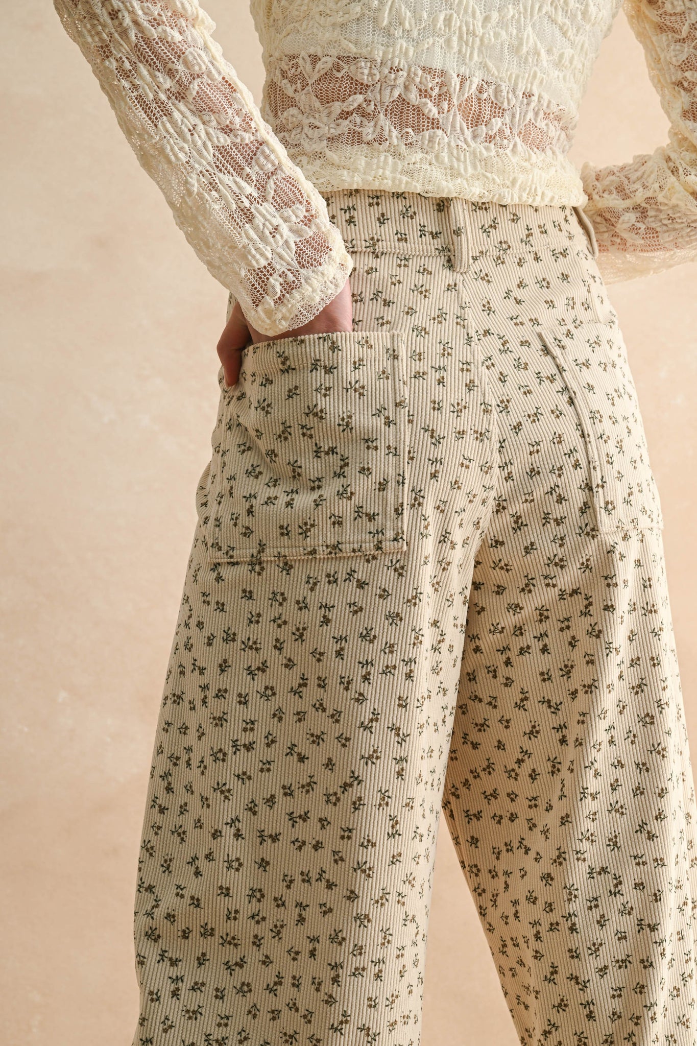 Printed Corduroy Pants