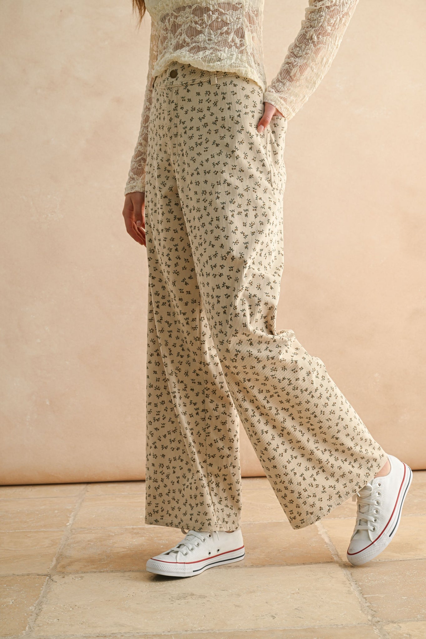 Printed Corduroy Pants