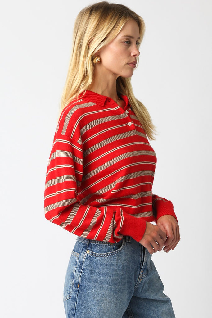 Kathy Striped Polo Sweater