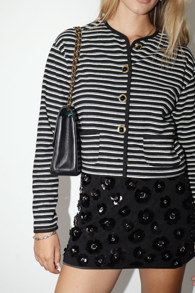 Sequin Floral Embellished Mini Skirt