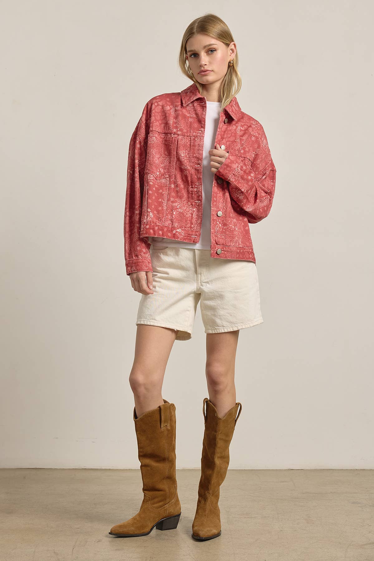 Washed Bandana Print Jacket