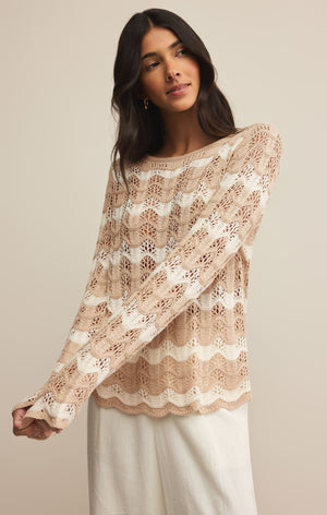 Azura Stripe Crochet Sweater