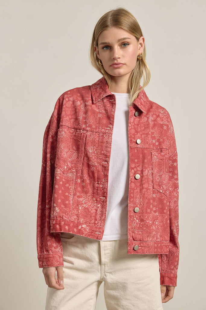 Washed Bandana Print Jacket