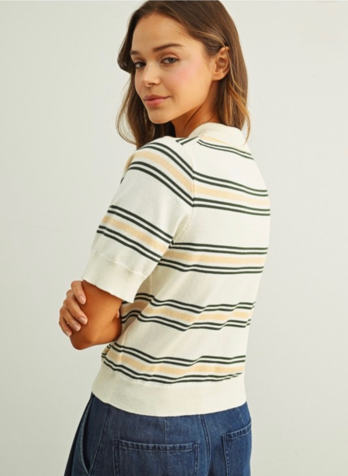 Multi Stripe Polo Tee
