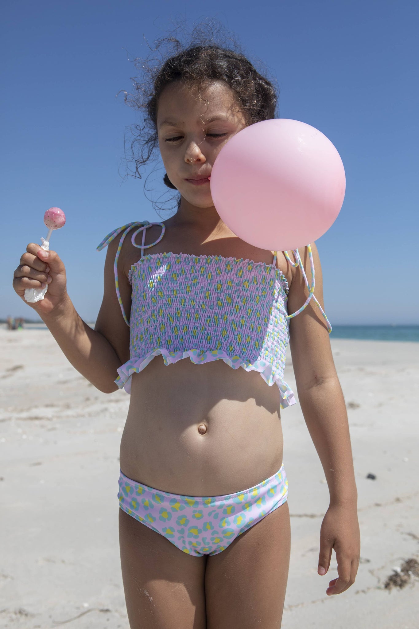 Candy animal dots smocked set: 6Y