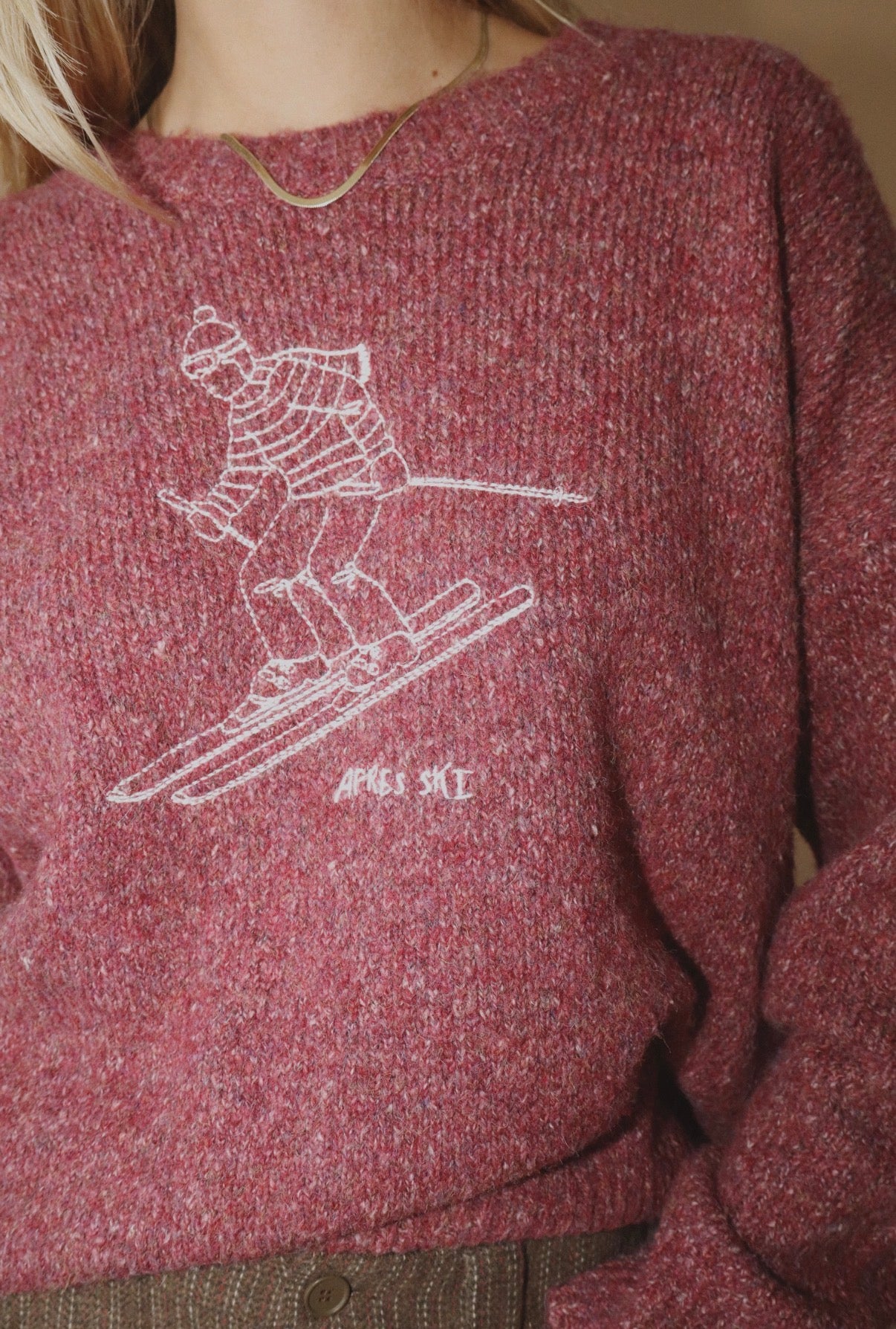 Apres Ski Embroidered Line Skier