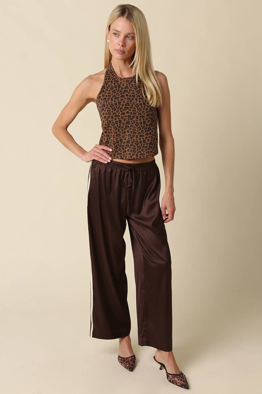 Maggie Side Stripe Pants: NAVY CREAM / M