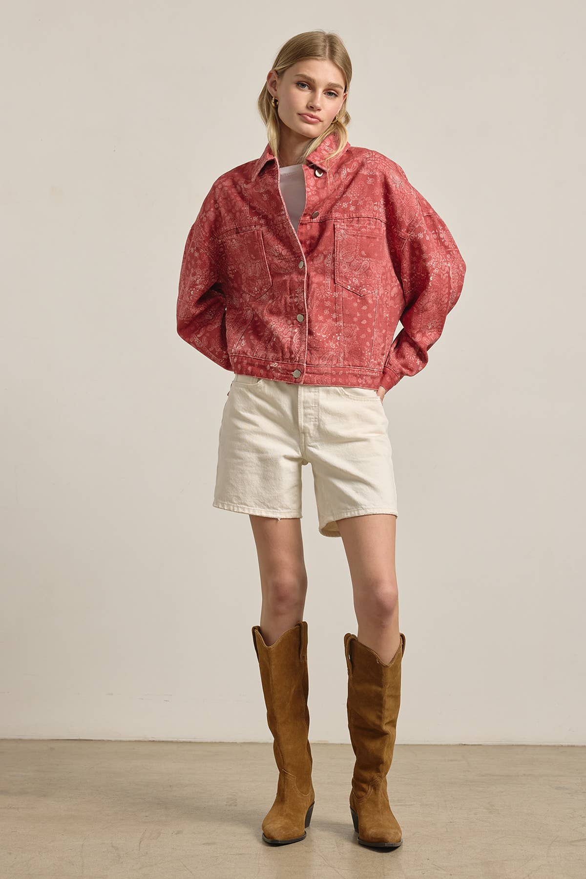 Washed Bandana Print Jacket