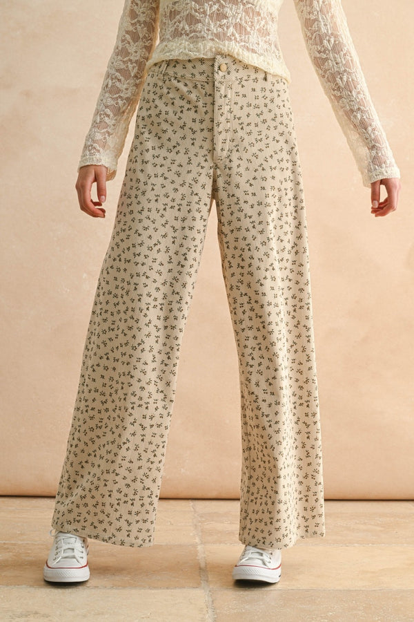 Printed Corduroy Pants