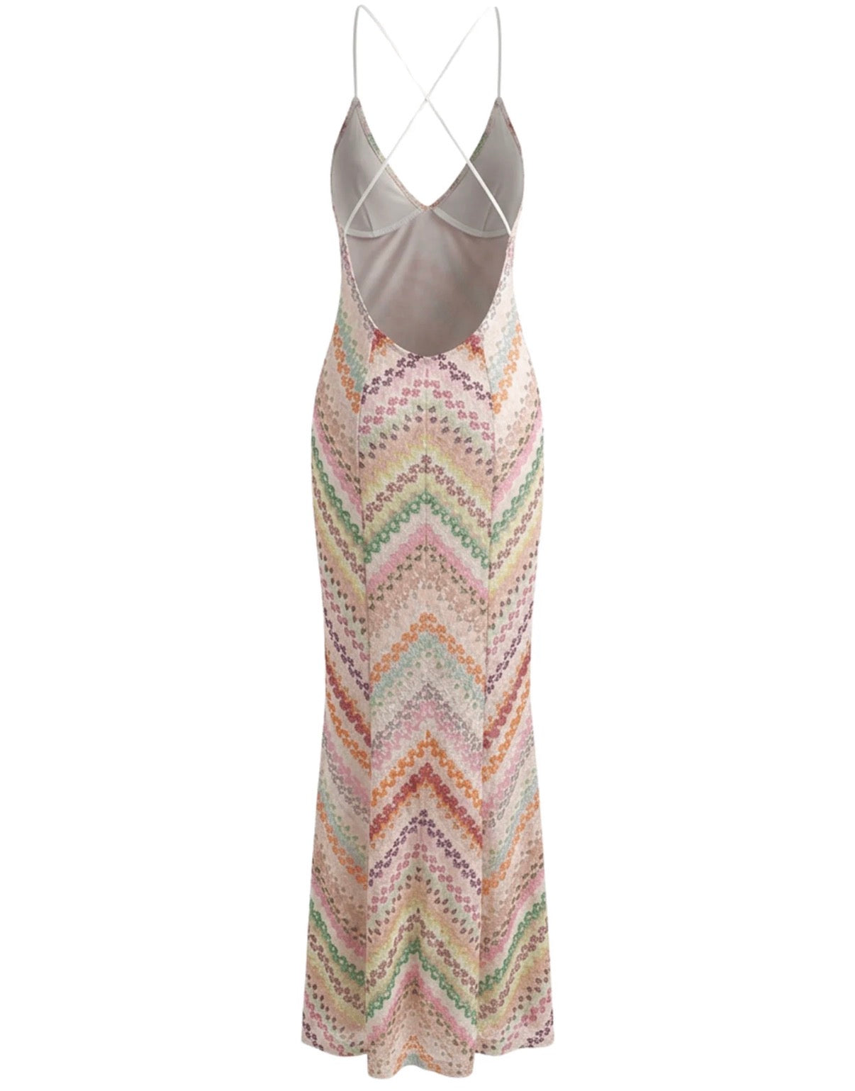 Chevon Pink V neck dress