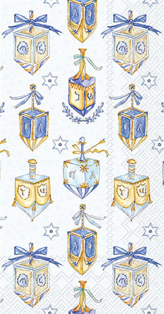 Paper Guest Towels Pk/16 Dreidels Hanukkah