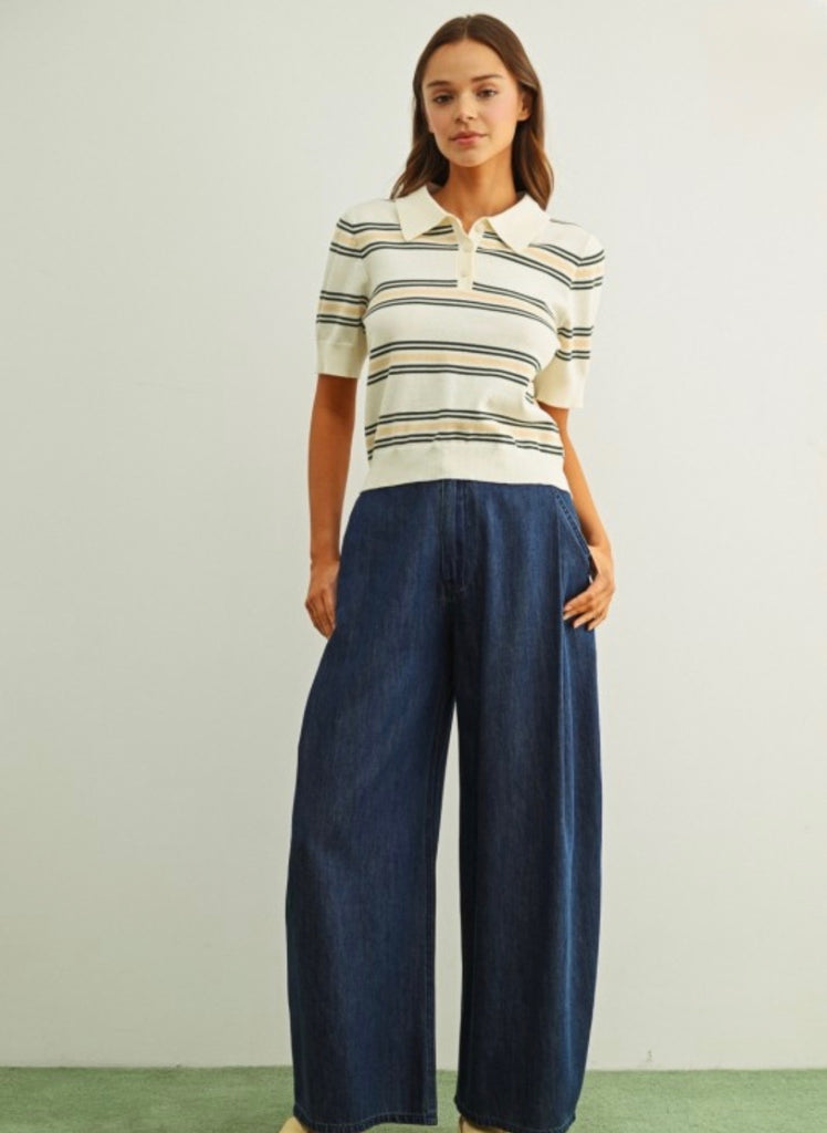 Multi Stripe Polo Tee