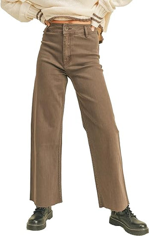 Straight Wide Leg Denim Pant