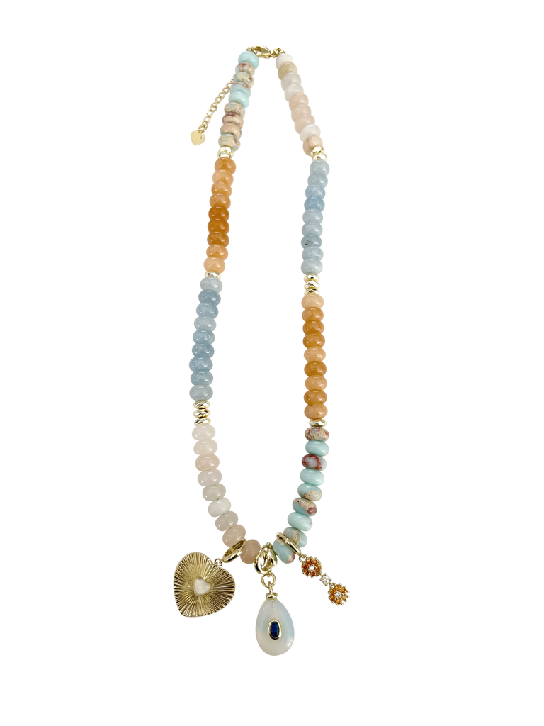 Elion Beaded Triple Charm Necklace