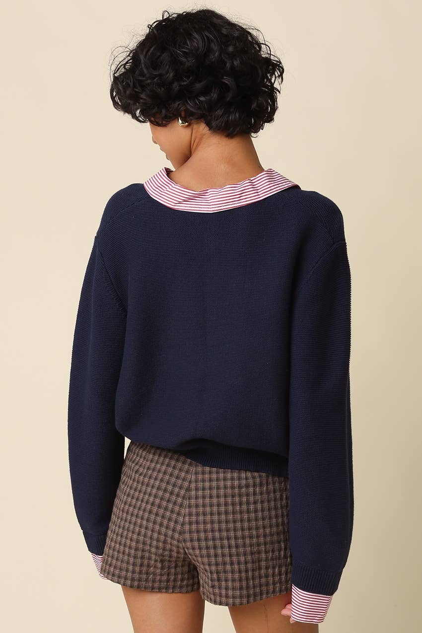 Jill Layered Collar Knit Top