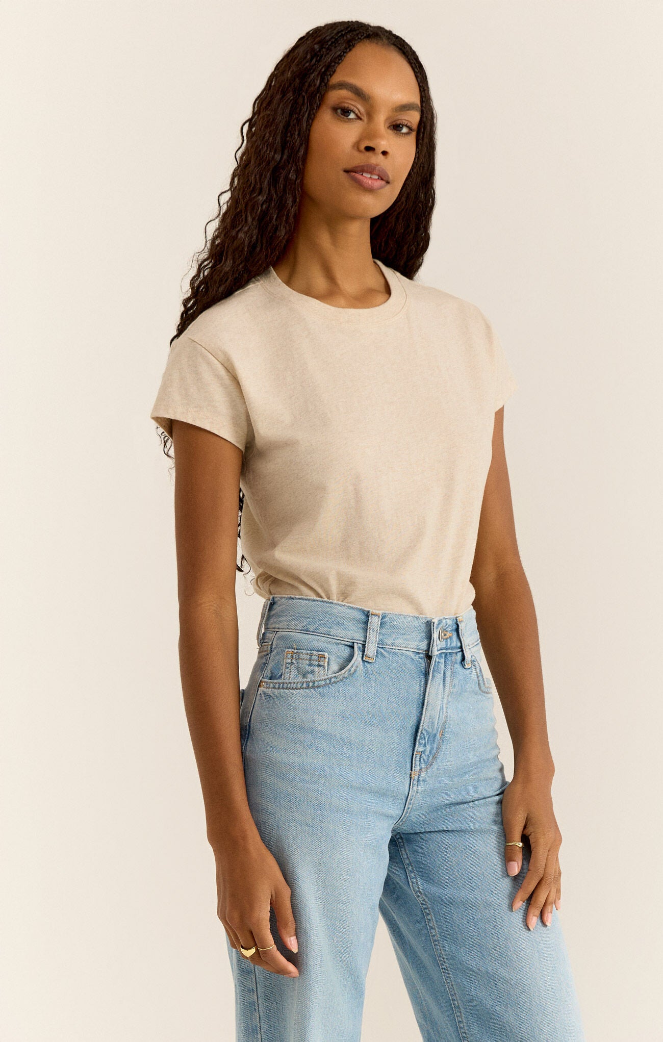 Modern Slub Tee Heather Oatmeal