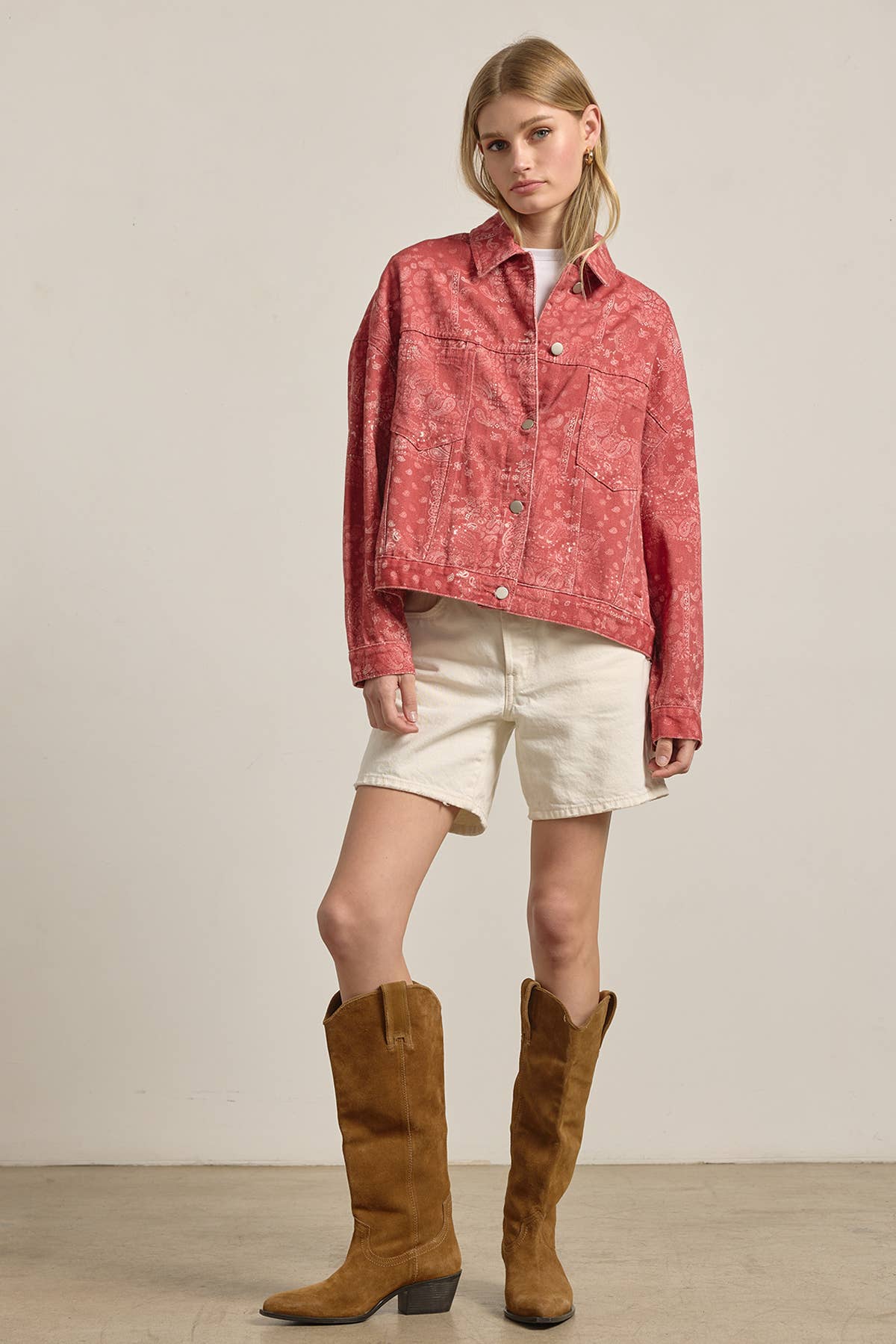 Washed Bandana Print Jacket