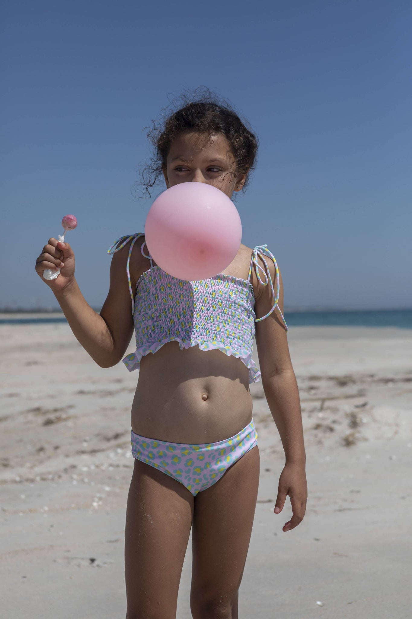 Candy animal dots smocked set: 6Y