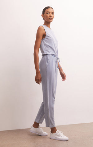 RAIN KNIT DENIM JUMPSUIT