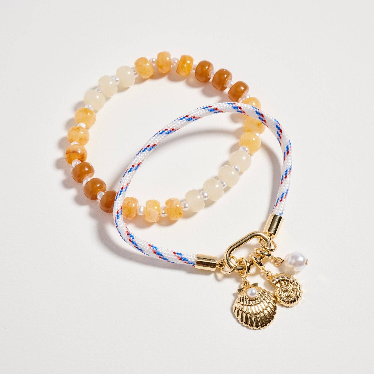 Beaded Rope Charm Bracelet Set | Summer Stack: WT / ONE