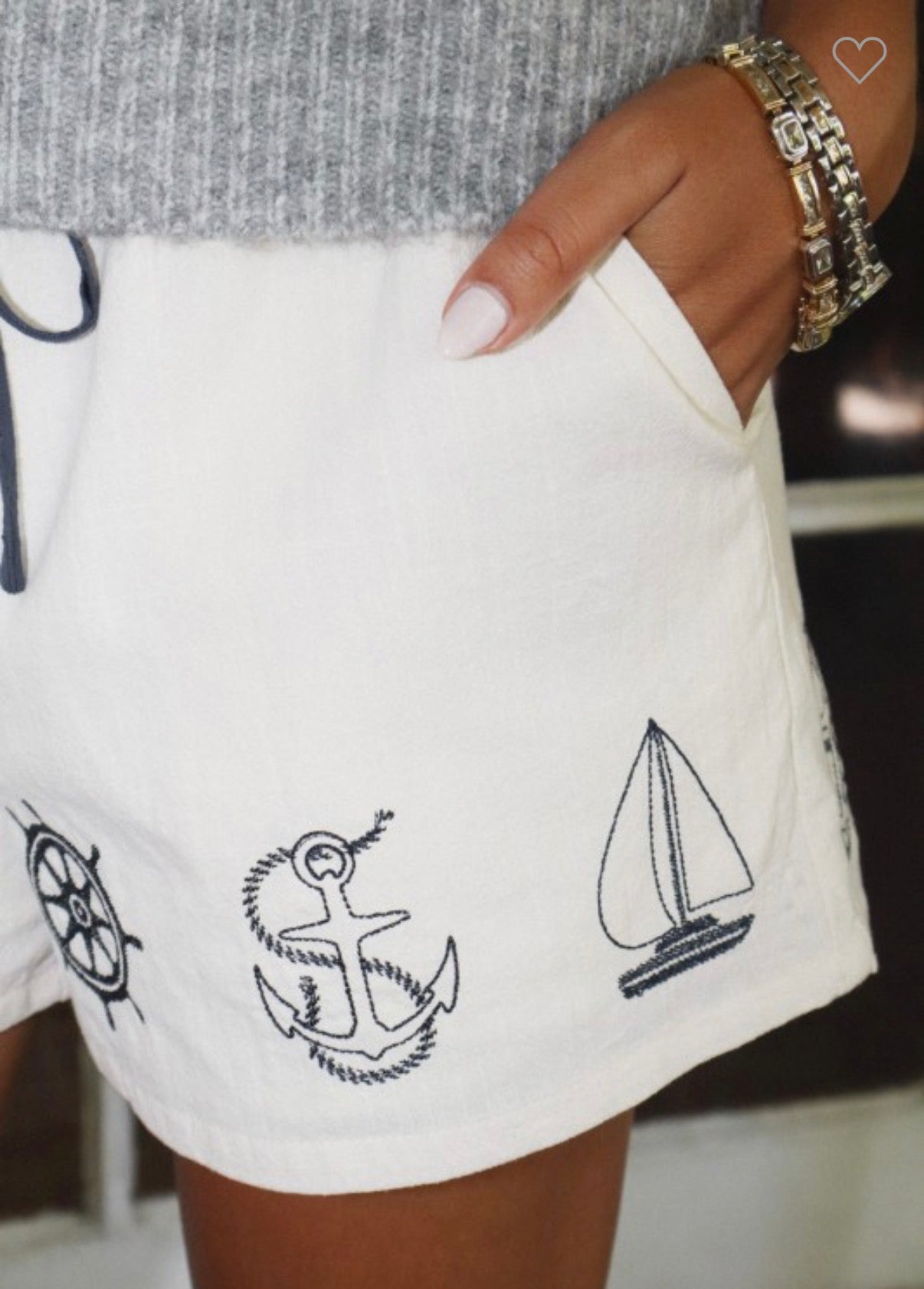Nautical Embroidered Shorts