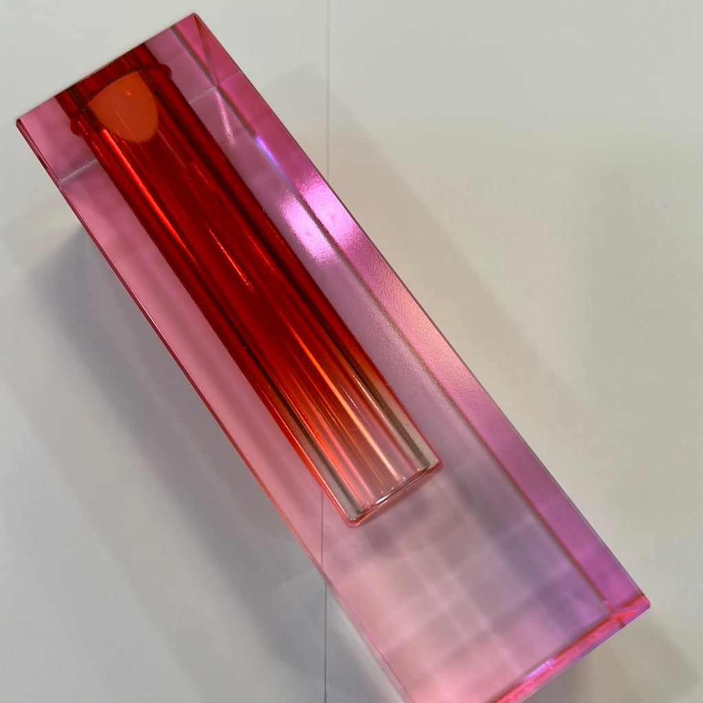 Lucite Vase Red