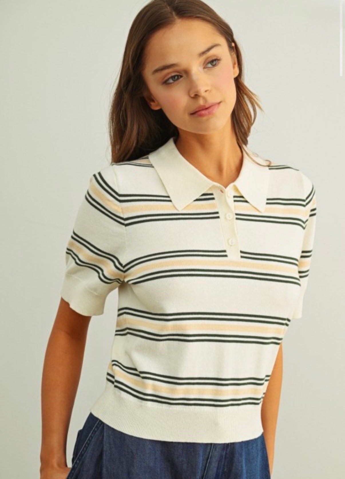 Multi Stripe Polo Tee