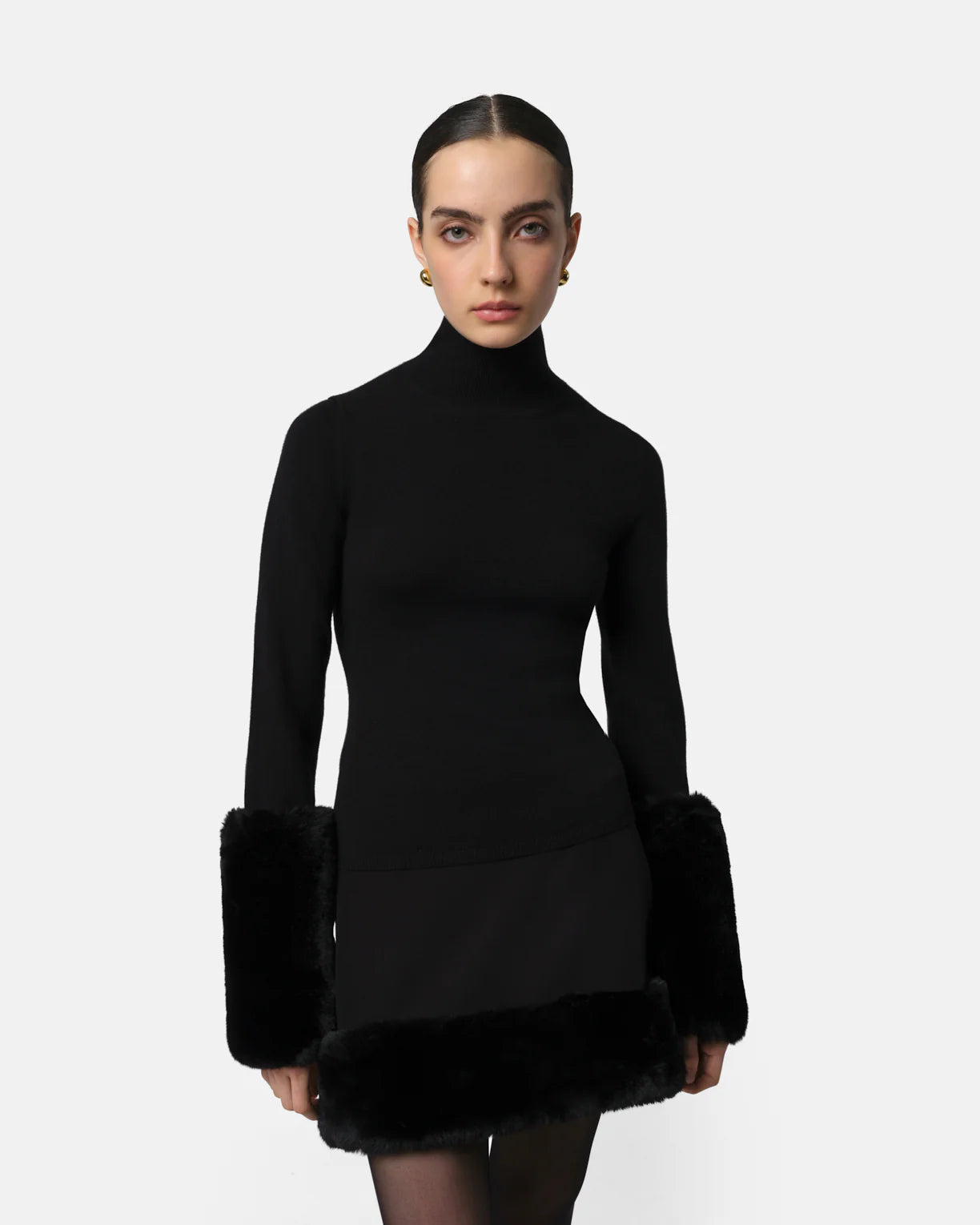 Aspen Cuff Turtleneck Noir