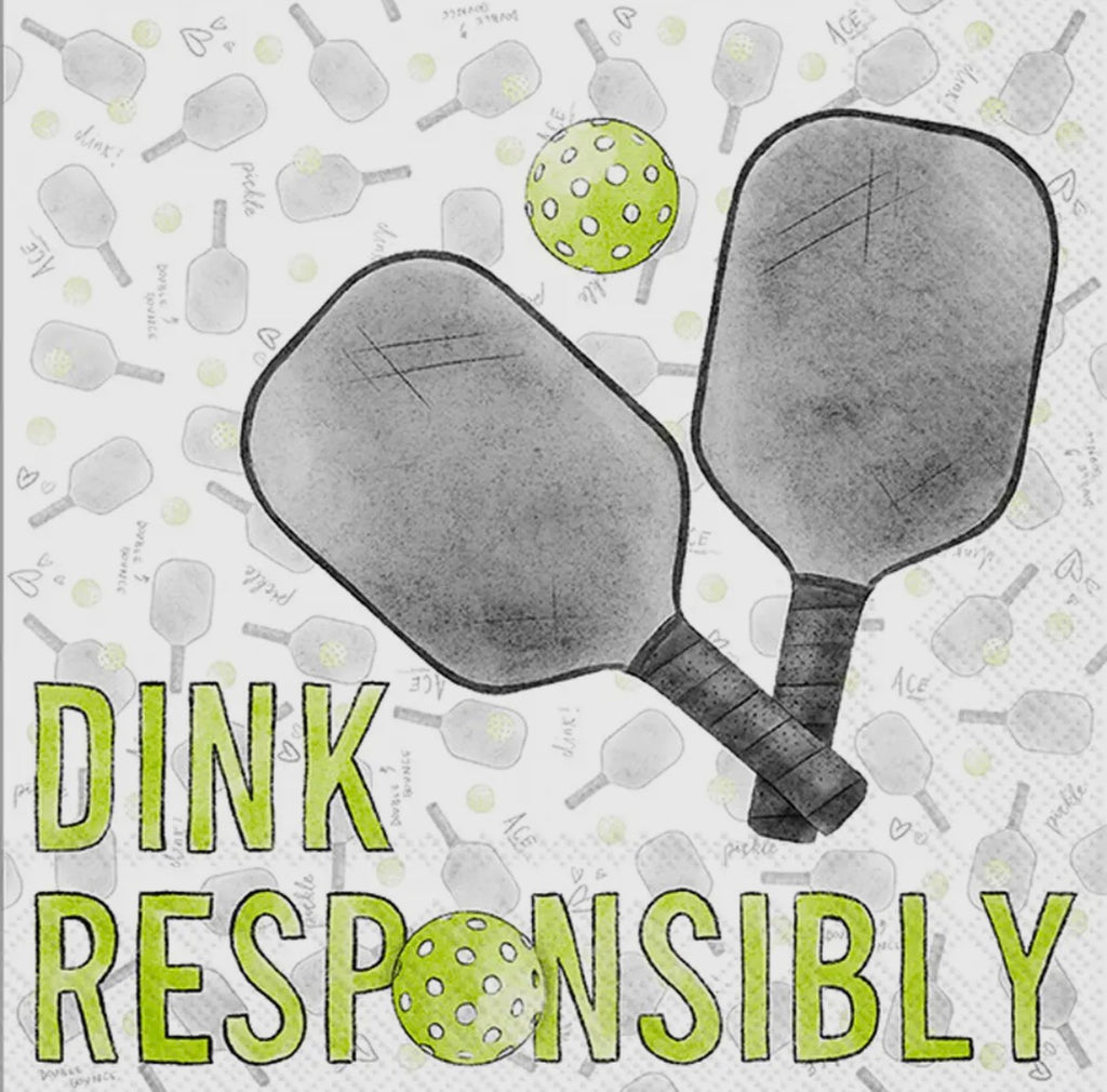 Paper Cocktail Napkin Pack/20 Dink Responsibly - Pickleball