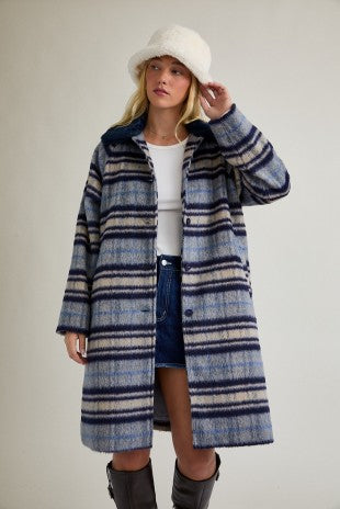 A-line Plaid Coat Jacket