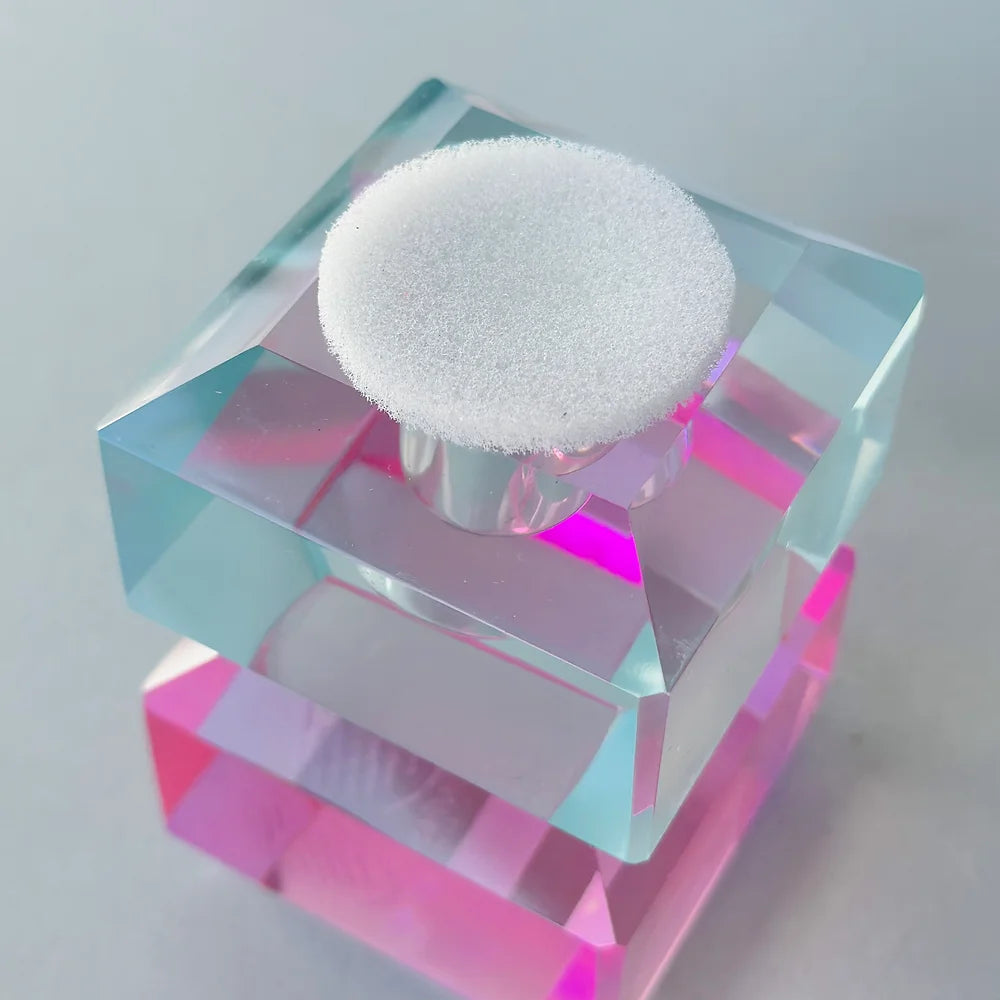 Lucite Candholder Diamond Pink