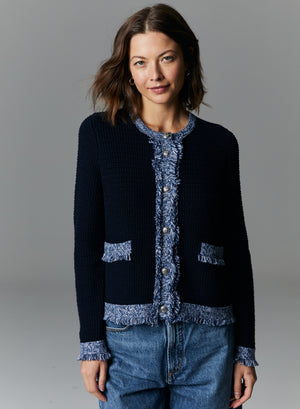 Fringe Trimmed Chunky Jacket