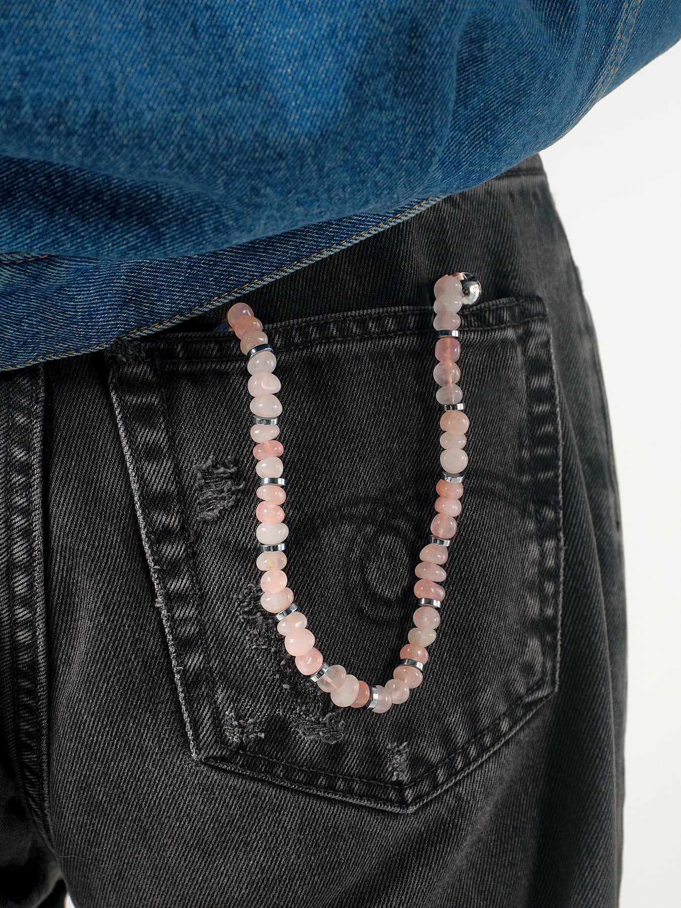 Linked Gemstone Wristlet Rose Quartz