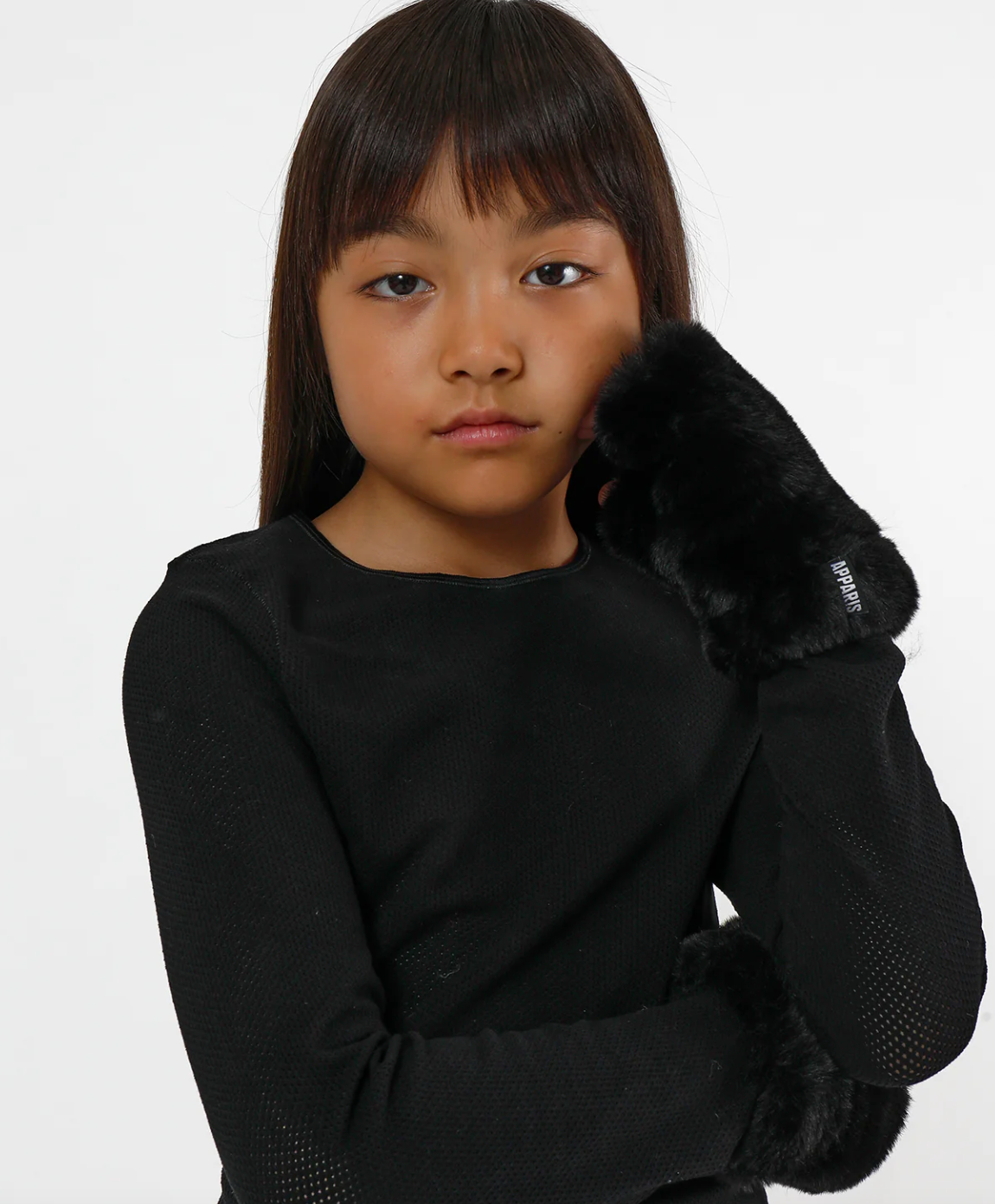 Ariel Kids Fingerless Noir