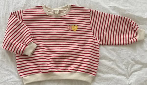 Stripe Heart Sweatshirt