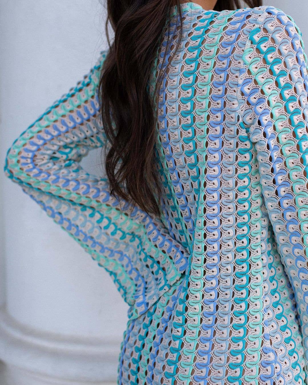 Hollow Out V-Neck Split Cover Up