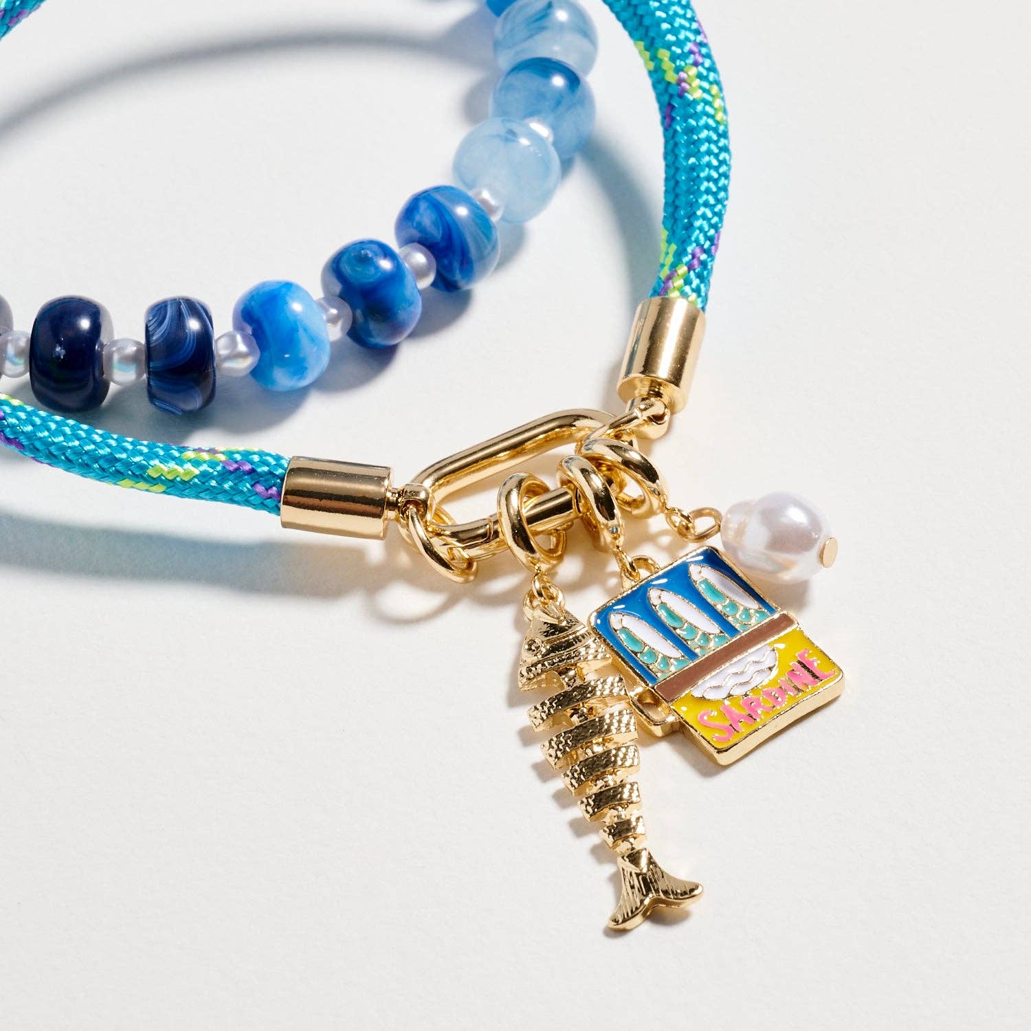 Beaded Rope Charm Bracelet Set | Summer Stack: TQ / ONE