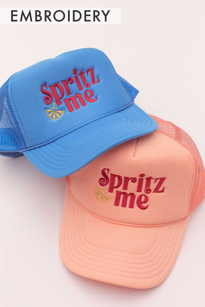Embroidery Spritz Me Summer Trucker Hat Cap: College Blue