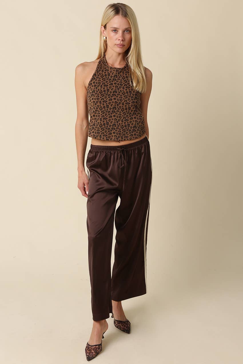 Maggie Side Stripe Pants: NAVY CREAM / M