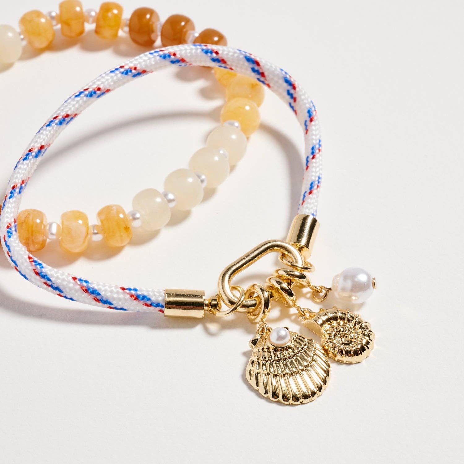 Beaded Rope Charm Bracelet Set | Summer Stack: WT / ONE