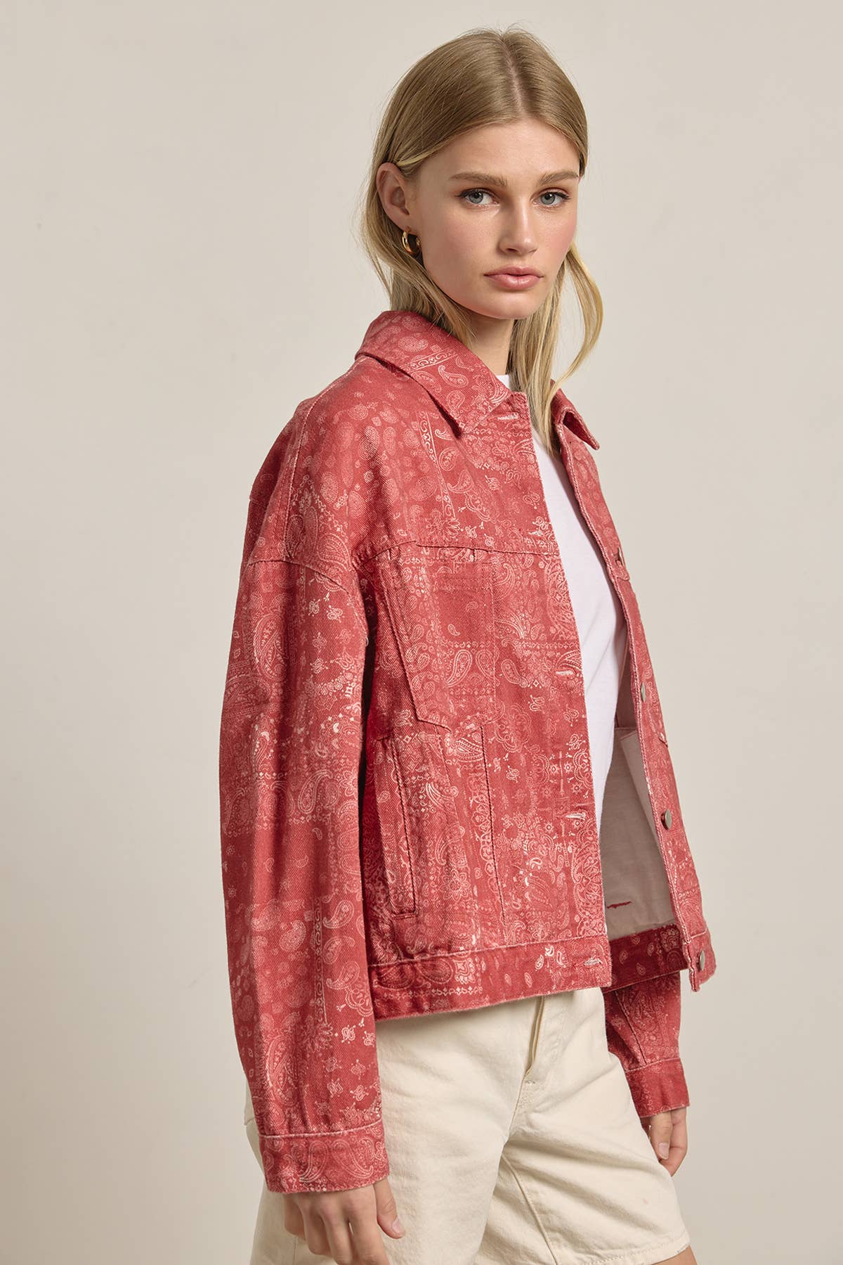 Washed Bandana Print Jacket