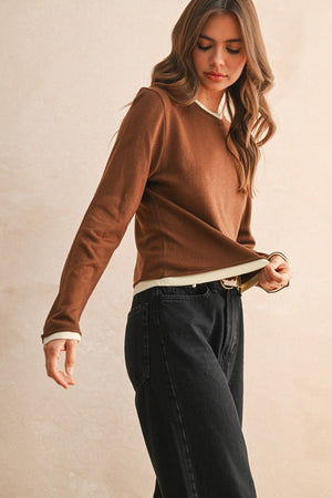 Long Sleeve Looks Latered Knitted Top